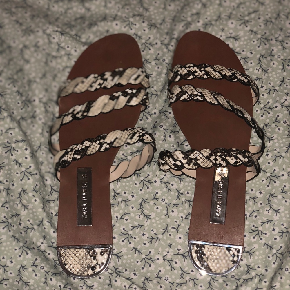 Zara snake skin sandals!